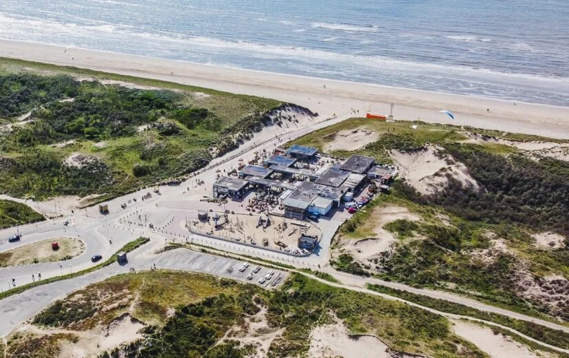 Aerial view of Langevelderslag Beach near Keukenhof