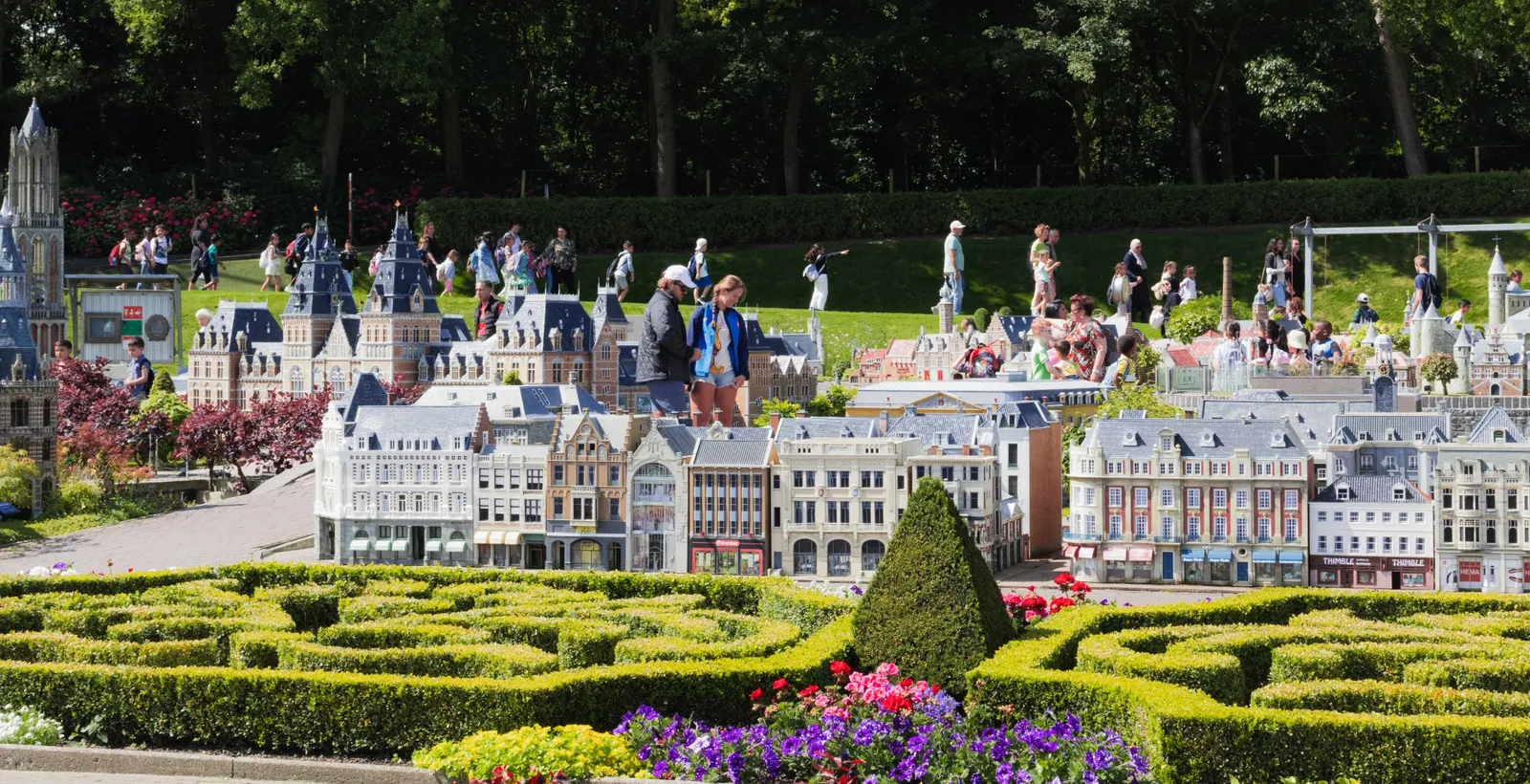 Madurodam miniature Dutch cityscape and landscaped flower gardens
